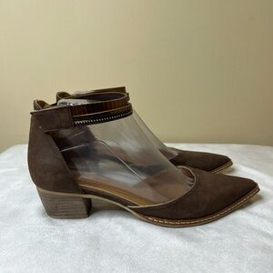 Sundance Alyssa Shoes Womens 37 US 6.5-7 Brown Leather Ankle Strap Pointed Toe